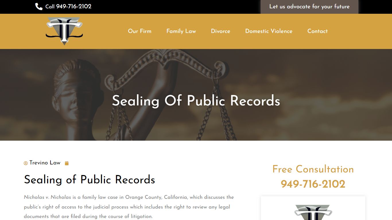 Sealing of Public Records | Trevino Law