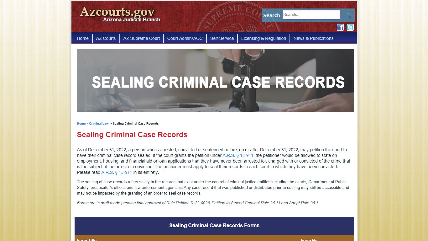 Sealing records